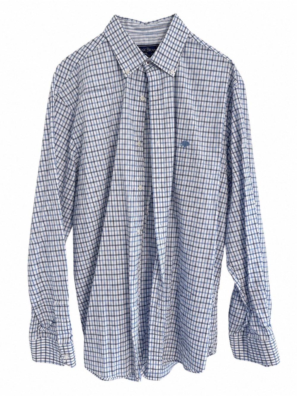 Live Oak Brand Mens Large Blue White Check Button-Down Shirt